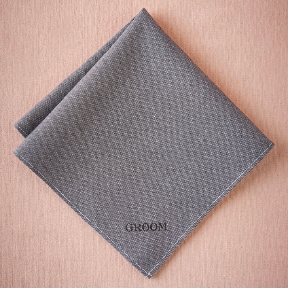 BHLDN Groom Kerchief Gray Grey - One Size